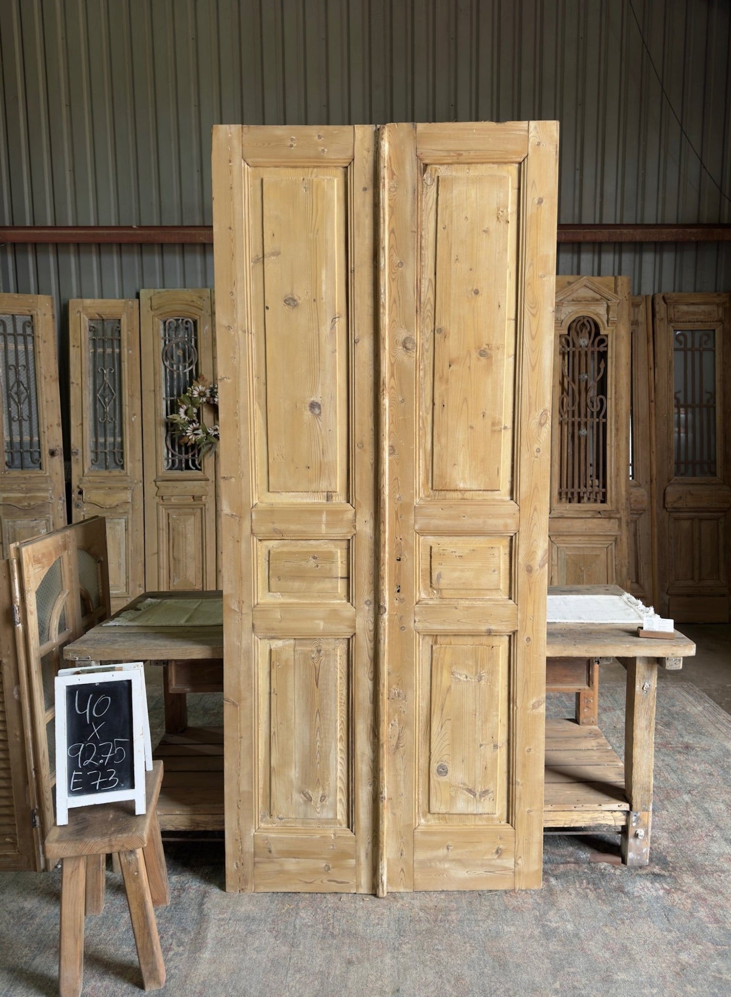 19th Century Antique French Pair - 40x92.75 E73 - Magnolia Antique Door Co.