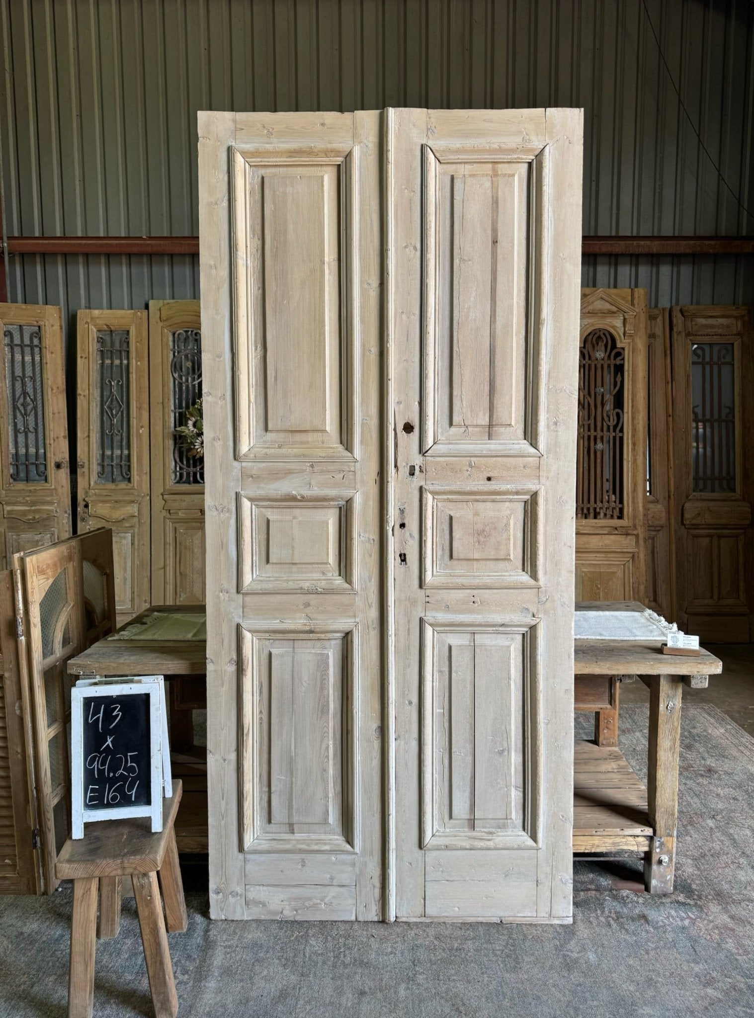 19th Century Antique French Pair - 42x94.25 E164 - Magnolia Antique Door Co.