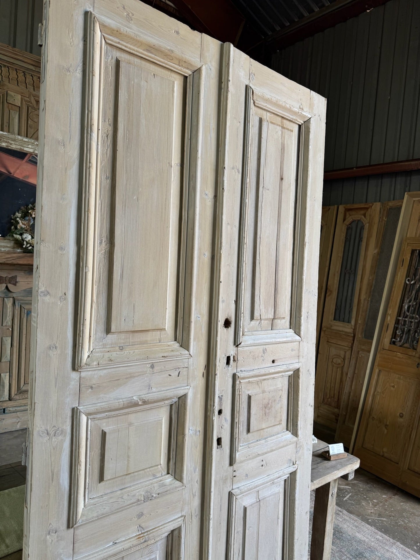 19th Century Antique French Pair - 42x94.25 E164 - Magnolia Antique Door Co.