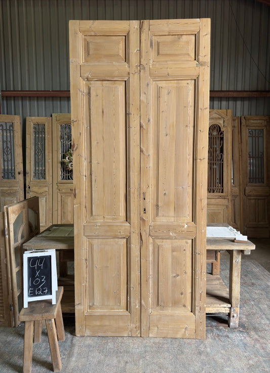 19th Century Antique French Pair - 44x103 E127 - Magnolia Antique Door Co.