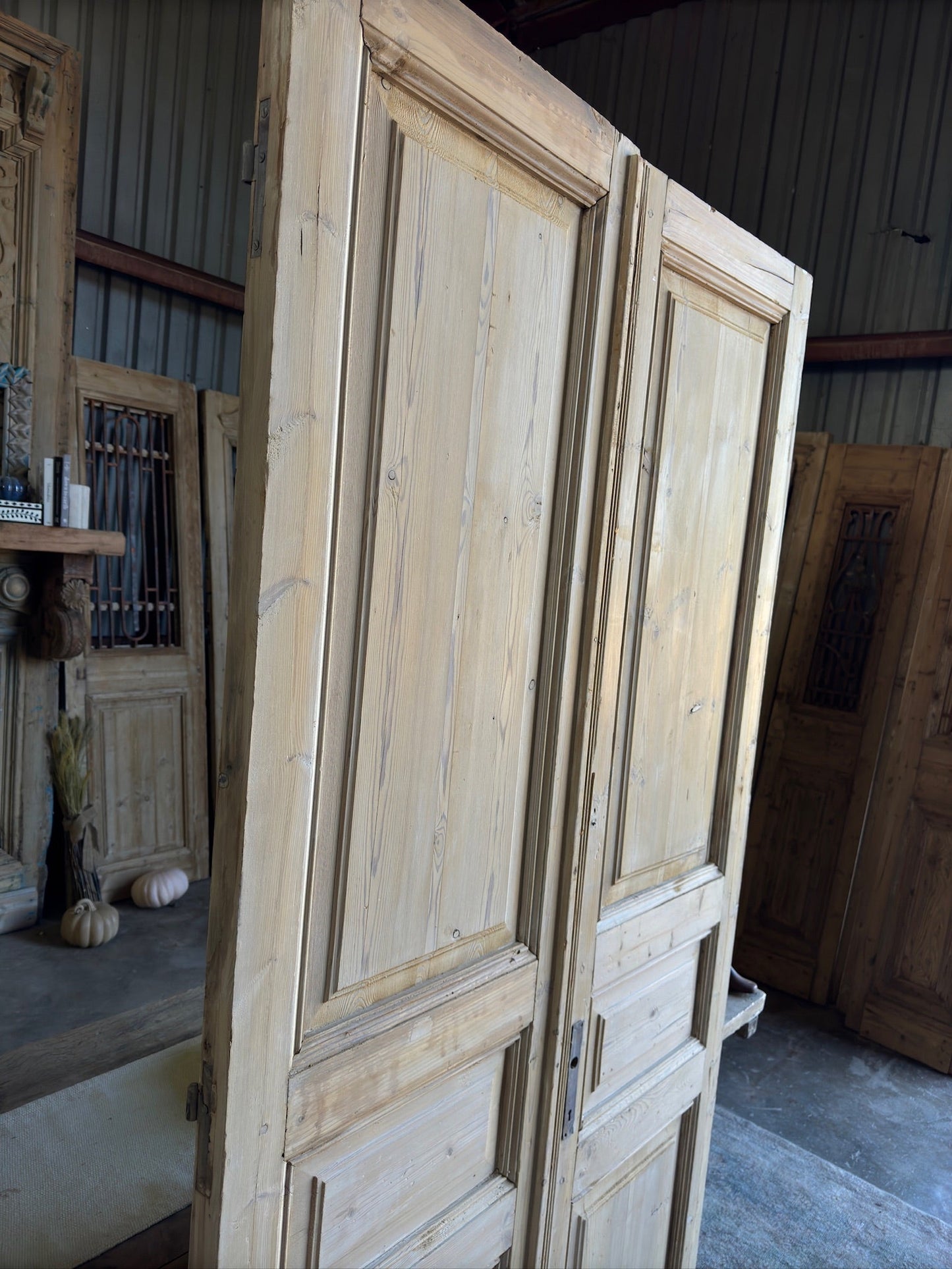 19th Century Antique French Pair - 47.25x91 E58 - Magnolia Antique Door Co.