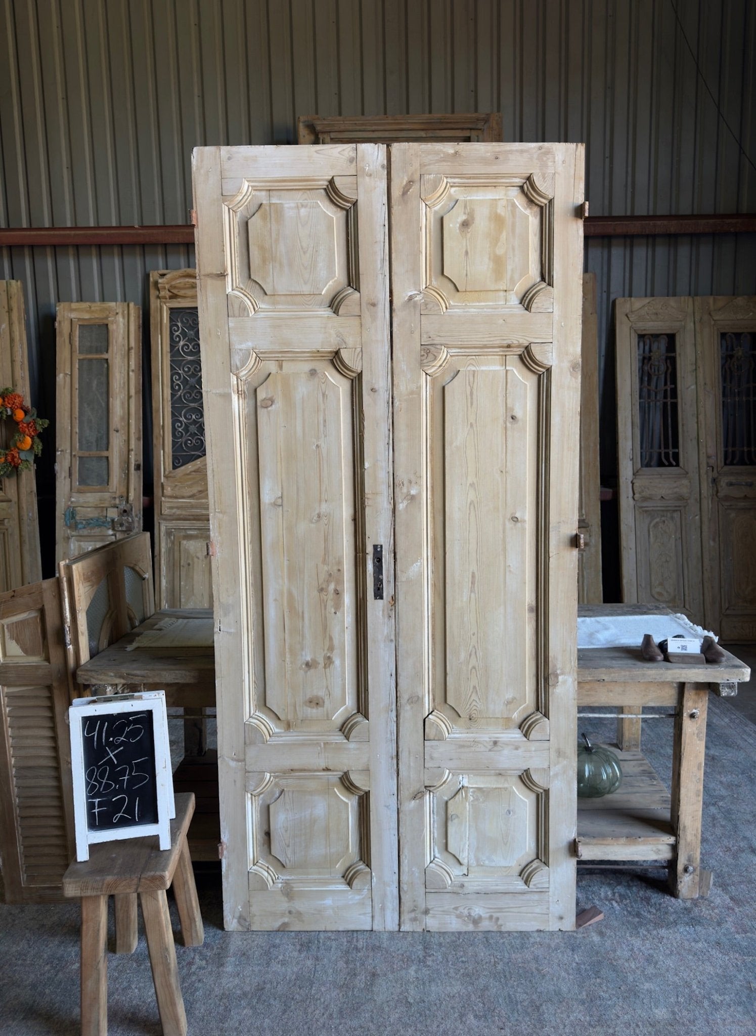 19th Century Baltic Pine Antique Doors - 41.25x88.75 F21 - Magnolia Antique Door Co.