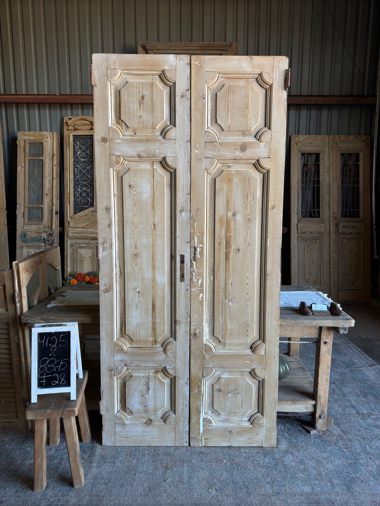 19th Century Baltic Pine Antique Doors - 41.25x88.75 F28 - Magnolia Antique Door Co.