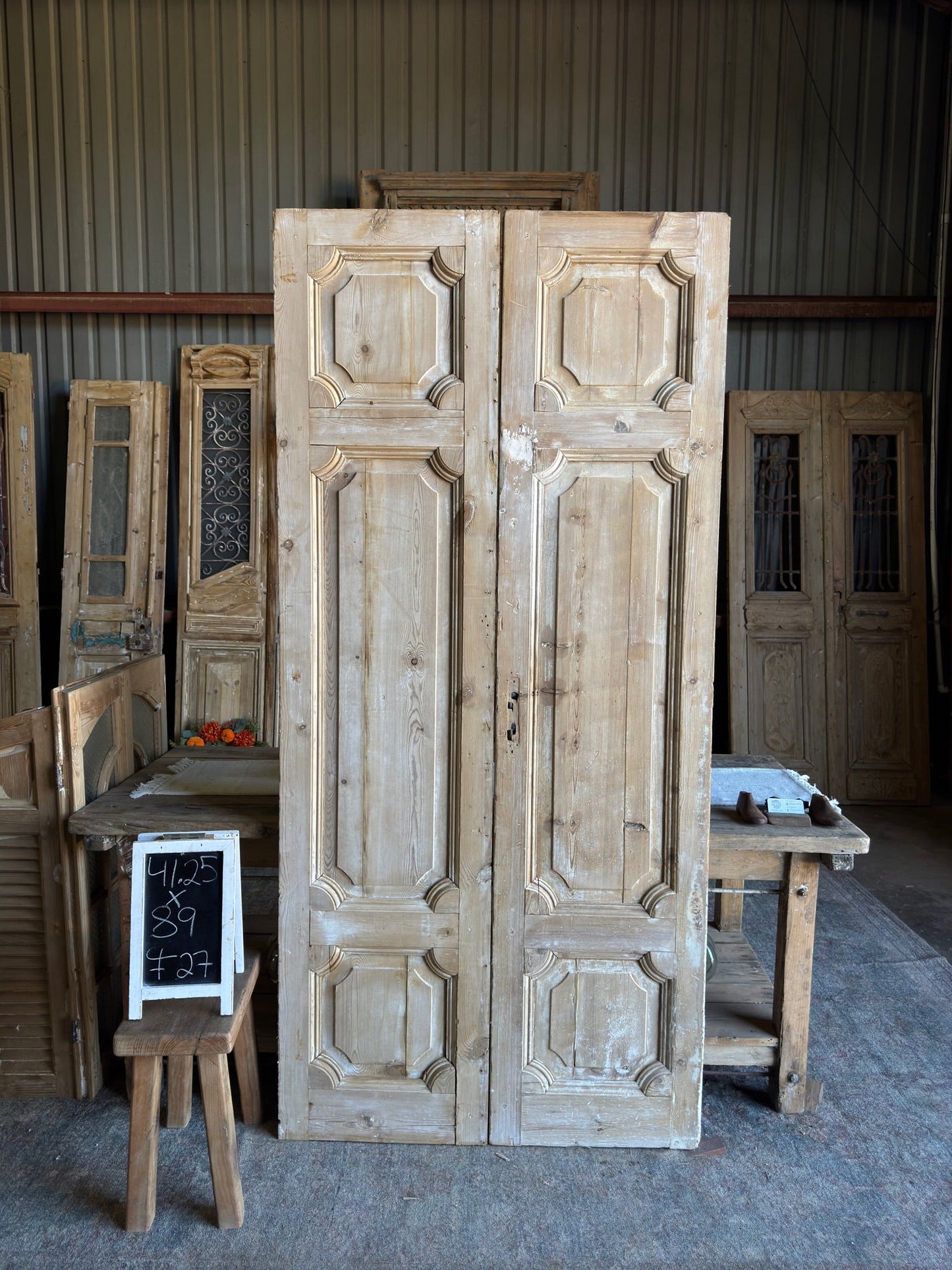 19th Century Baltic Pine Antique Doors - 41.25x89 F27 - Magnolia Antique Door Co.