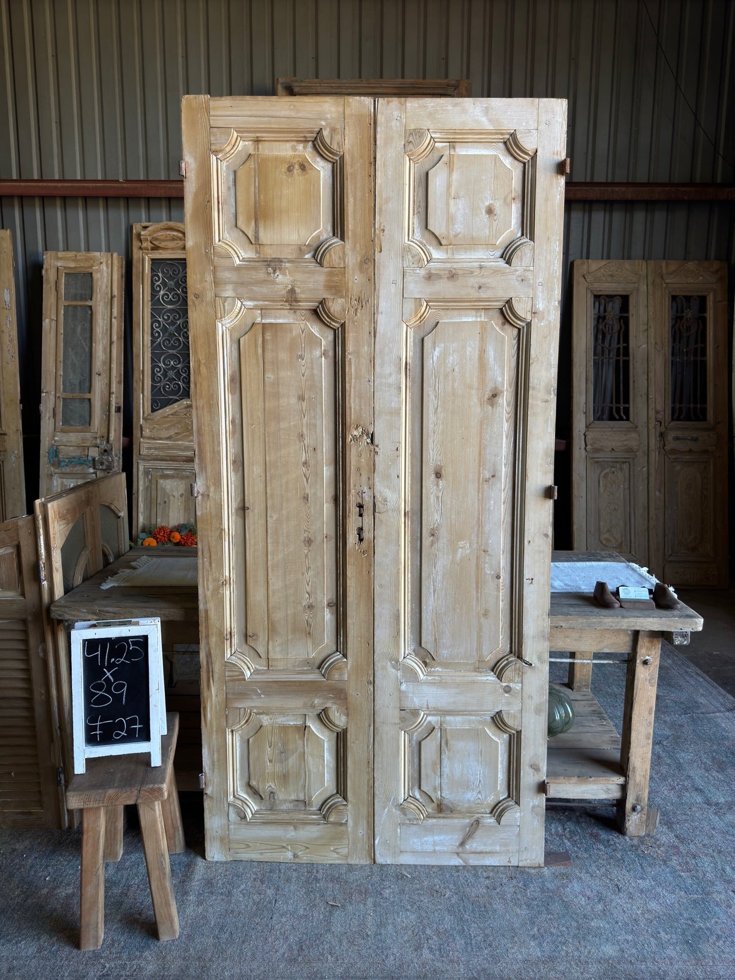 19th Century Baltic Pine Antique Doors - 41.25x89 F27 - Magnolia Antique Door Co.