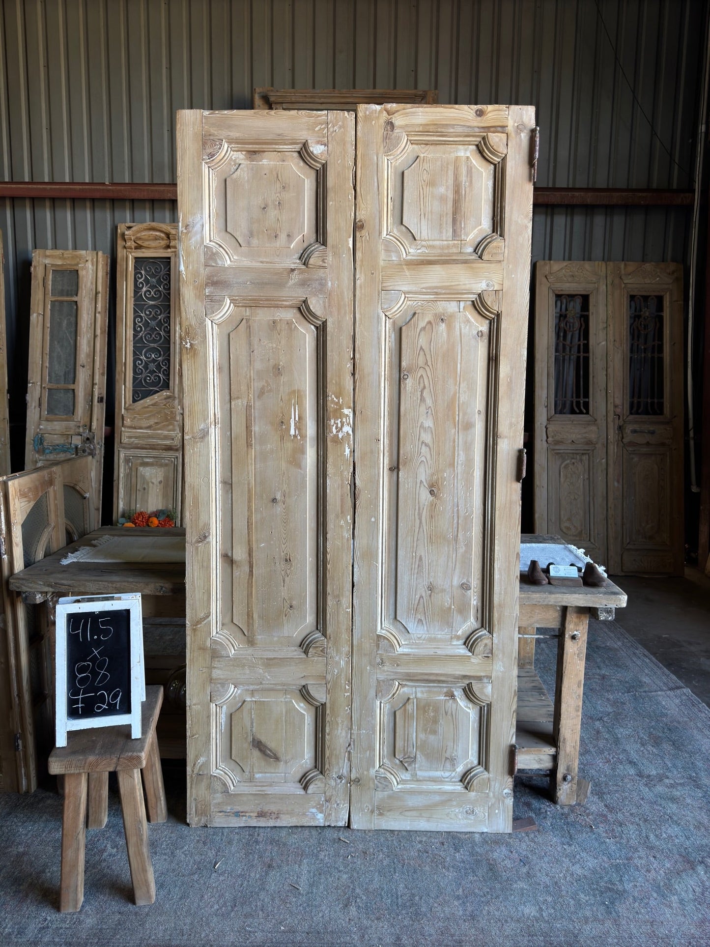 19th Century Baltic Pine Antique Doors - 41.5x88 F29 - Magnolia Antique Door Co.