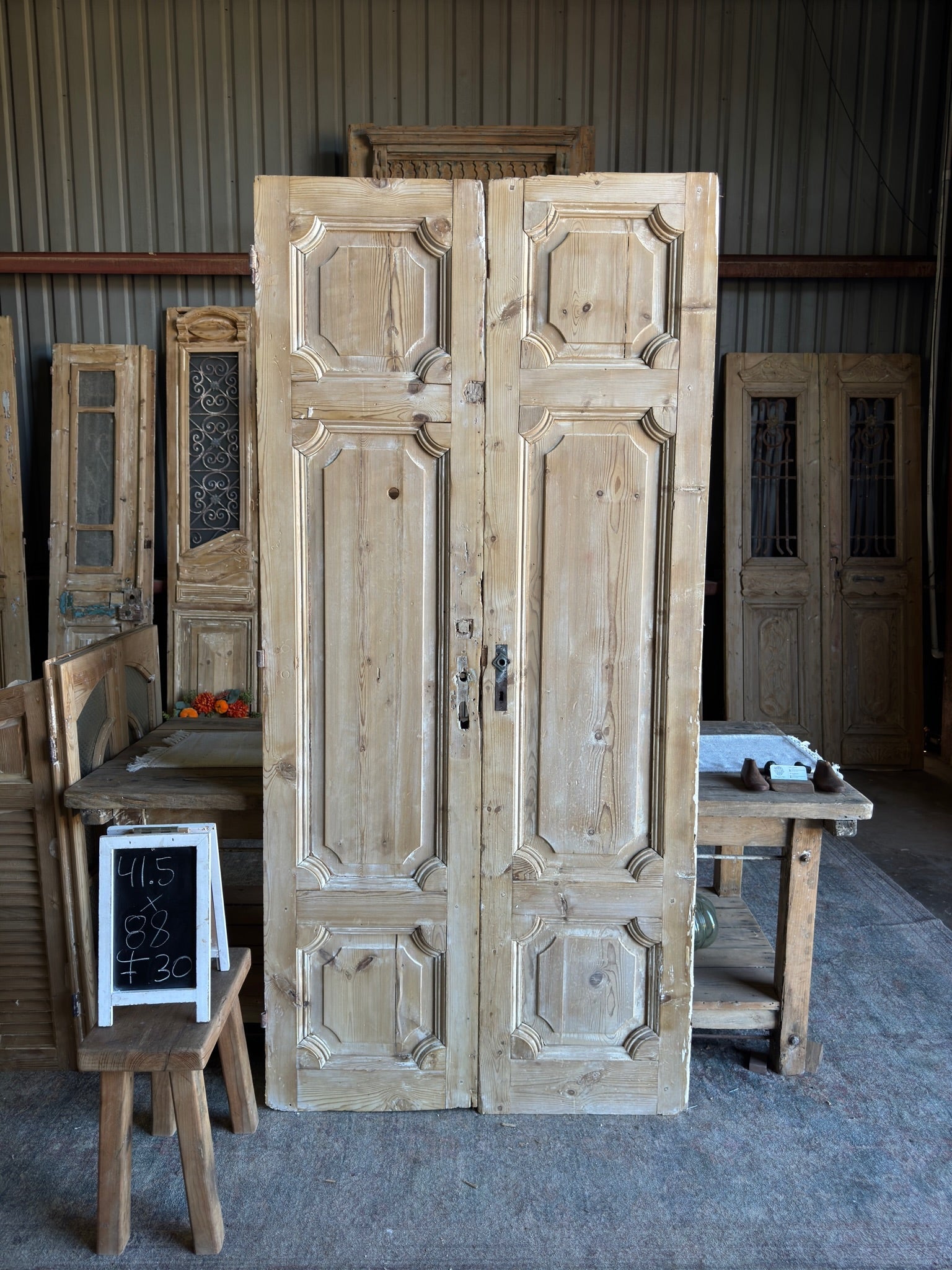 19th Century Baltic Pine Antique Doors - 41.5x88 F30 - Magnolia Antique Door Co.