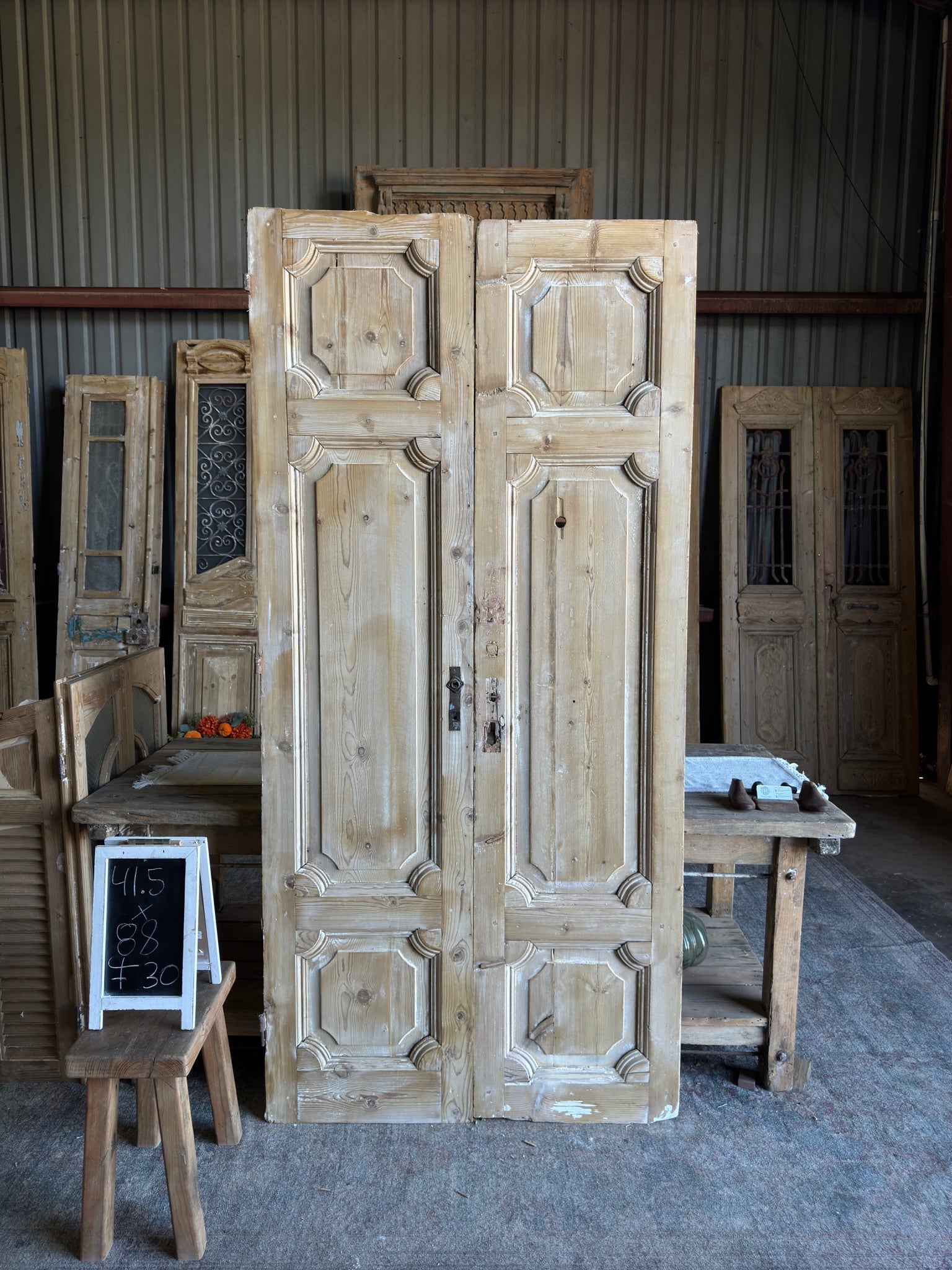 19th Century Baltic Pine Antique Doors - 41.5x88 F30 - Magnolia Antique Door Co.