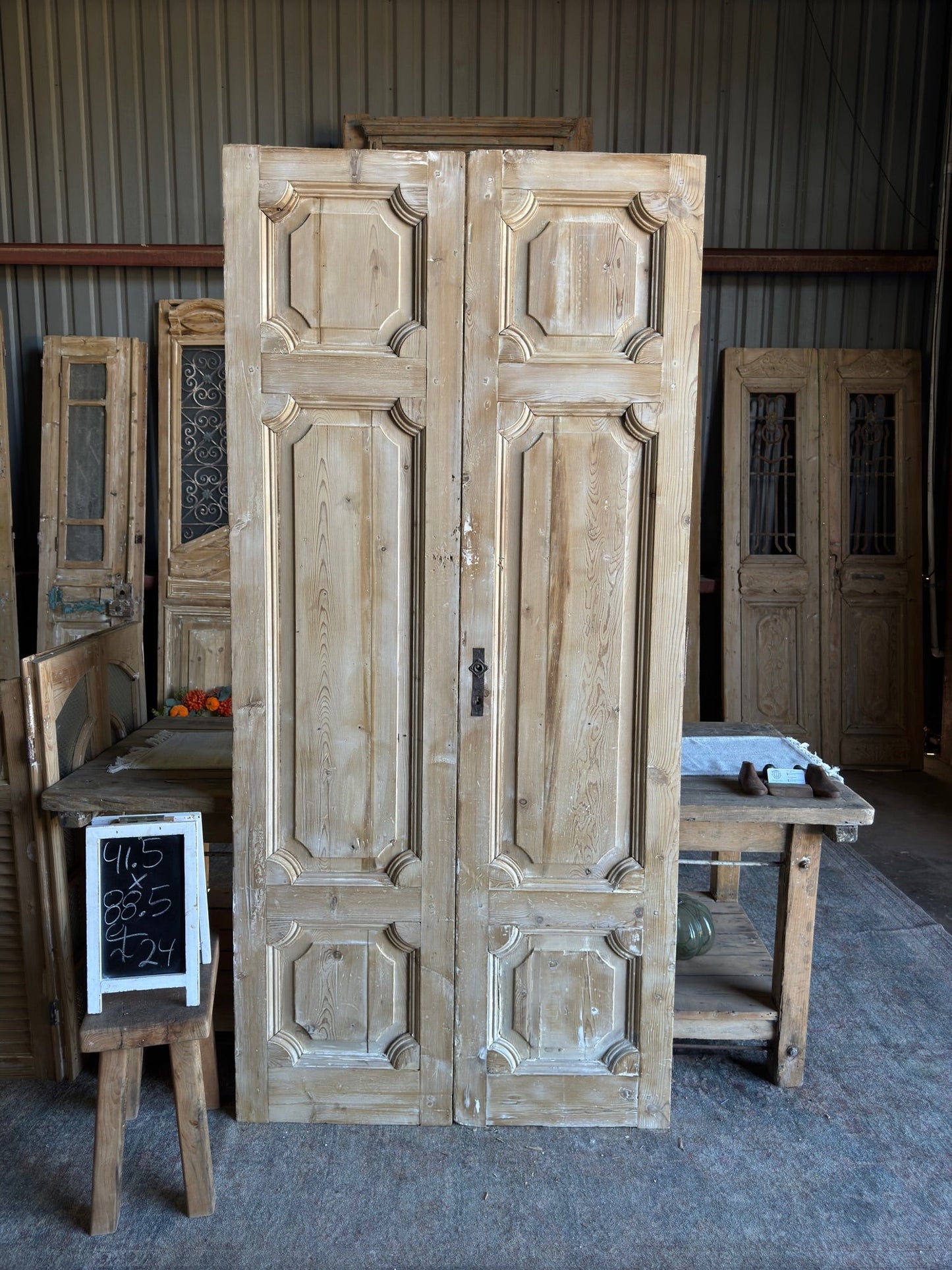 19th Century Baltic Pine Antique Doors - 41.5x88.5 F24 - Magnolia Antique Door Co.