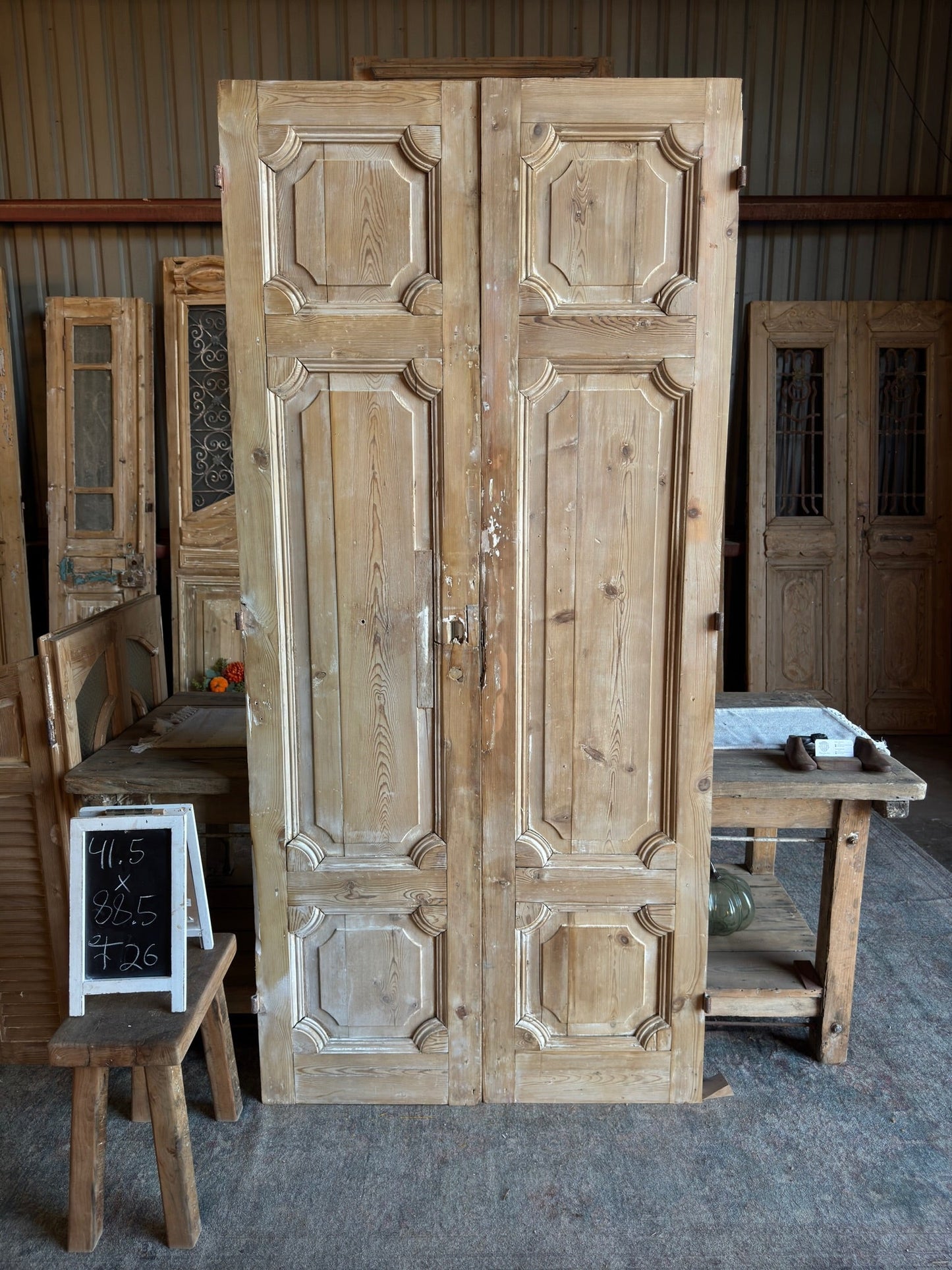 19th Century Baltic Pine Antique Doors - 41.5x88.5 F26 - Magnolia Antique Door Co.