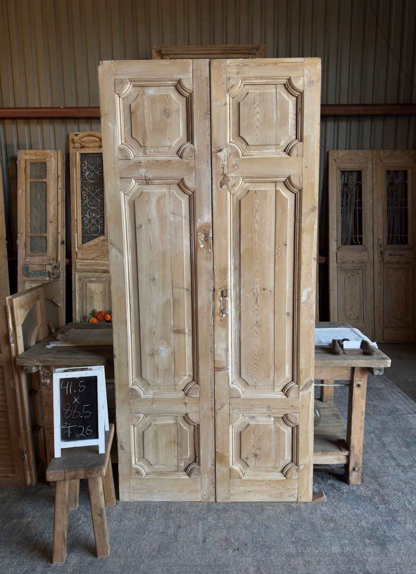 19th Century Baltic Pine Antique Doors - 41.5x88.5 F26 - Magnolia Antique Door Co.