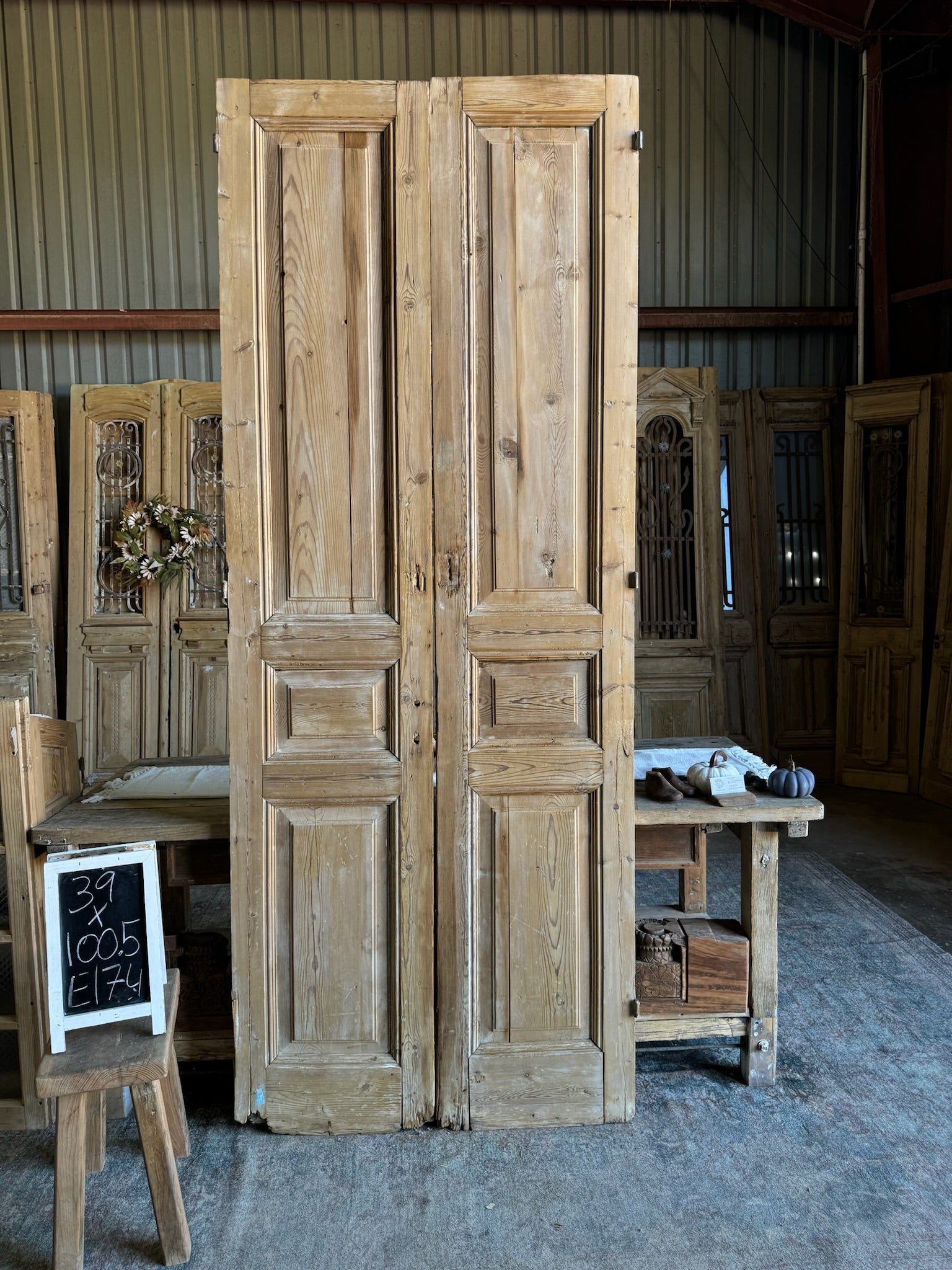 19th Century French Doors - 39x100.5 E174 - Magnolia Antique Door Co.