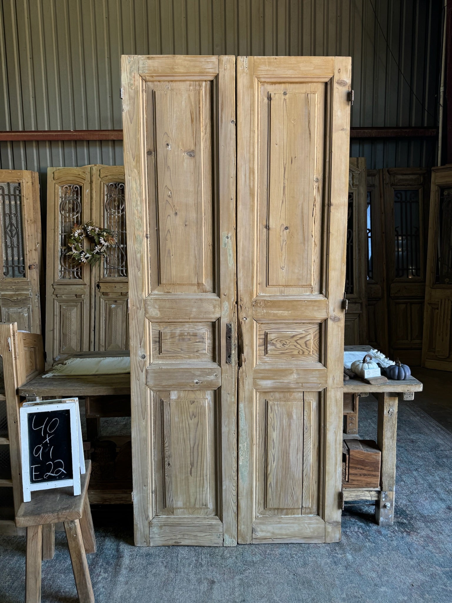 19th Century French Doors - 40x91 E22 - Magnolia Antique Door Co.