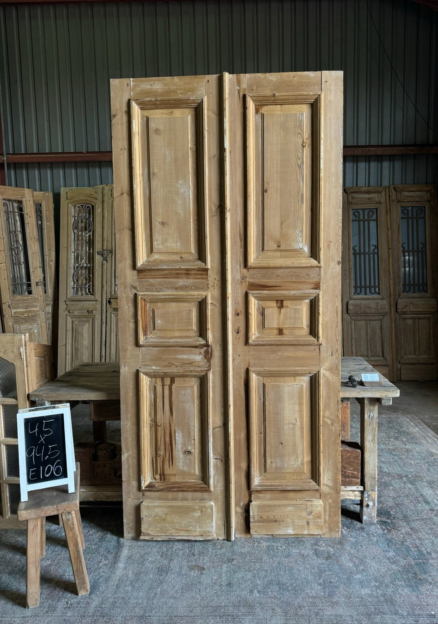 19th Century French Doors - 45x94.5 E106 - Magnolia Antique Door Co.