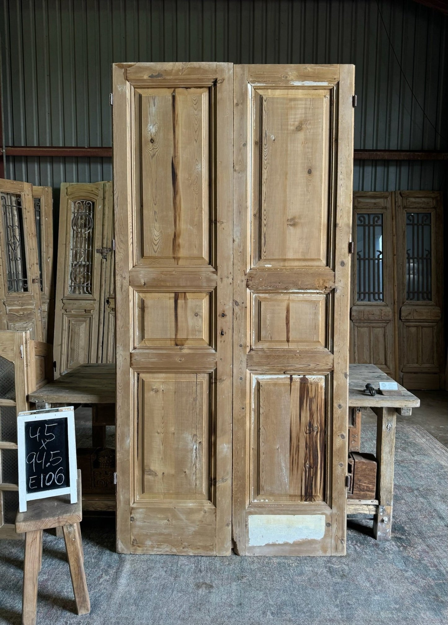 19th Century French Doors - 45x94.5 E106 - Magnolia Antique Door Co.