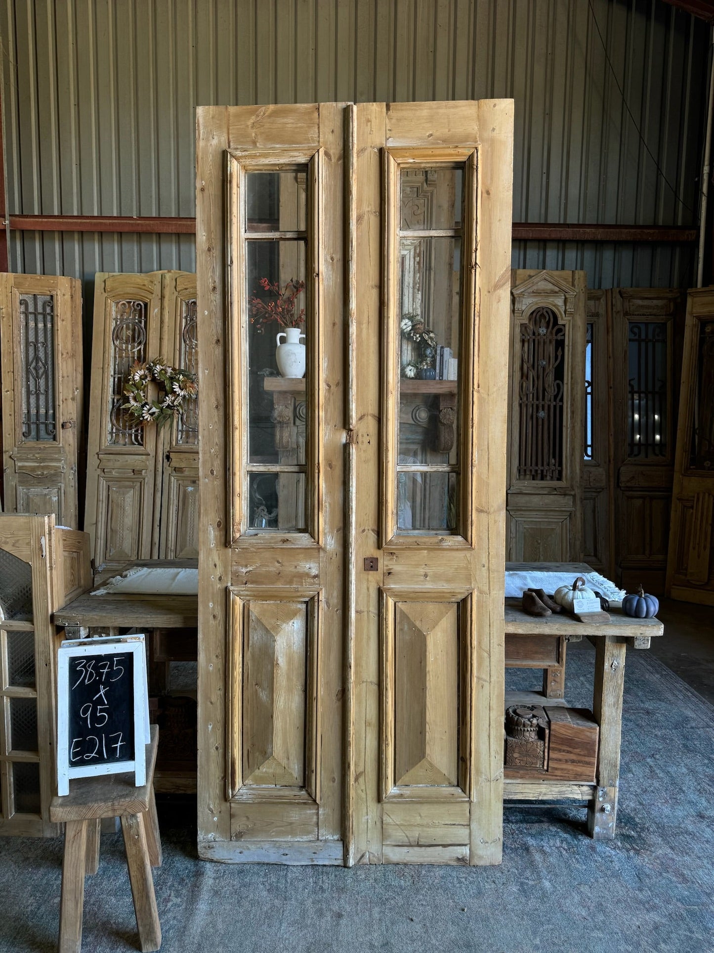 19th Century Glass French Doors - 38.75x95 E217 - Magnolia Antique Door Co.