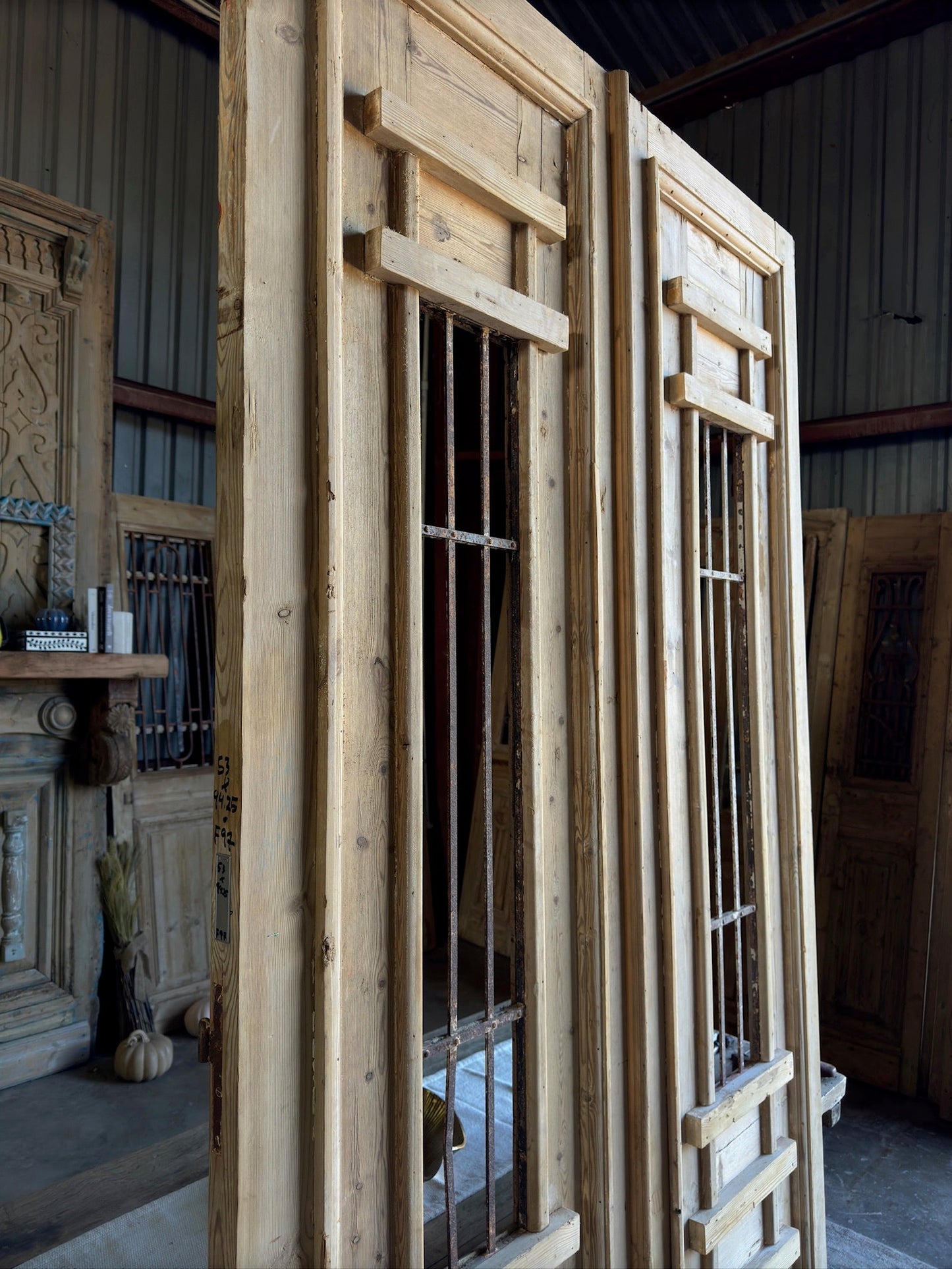 19th Century Iron Antique French Doors - 53x102.5 F97 - Magnolia Antique Door Co.