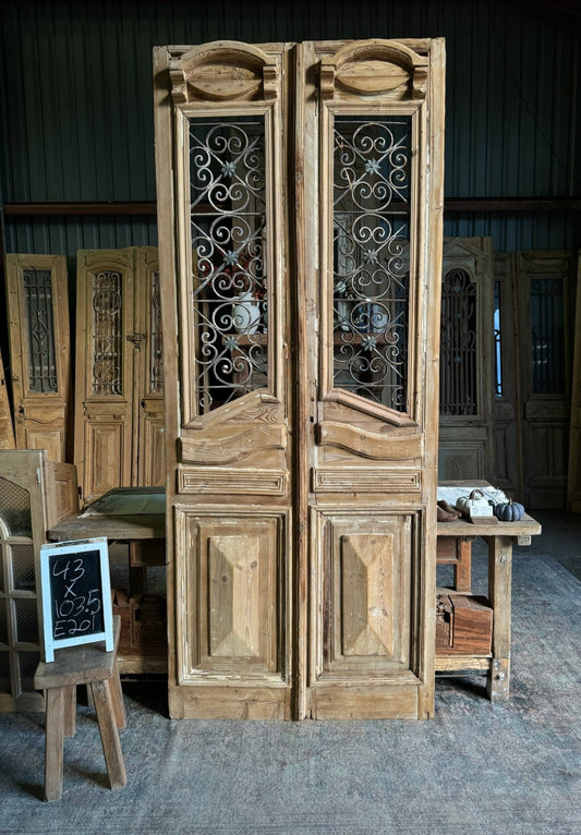 19th Century Iron French Doors - 43x103.5 E201 - Magnolia Antique Door Co.