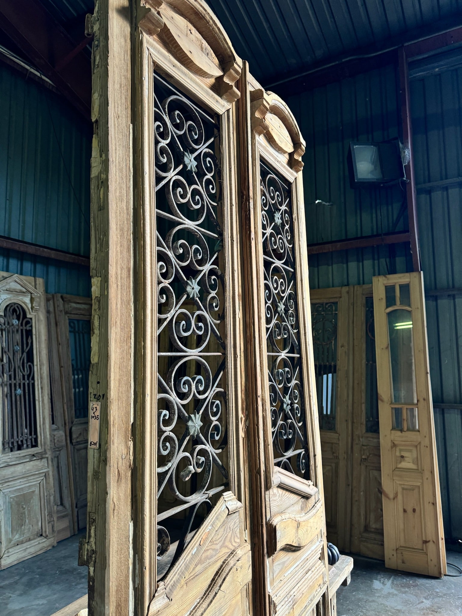 19th Century Iron French Doors - 43x103.5 E201 - Magnolia Antique Door Co.