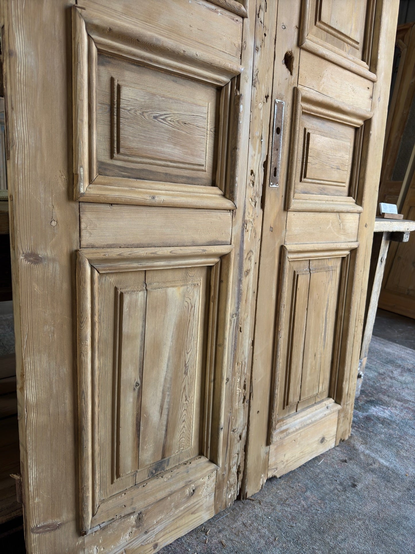 19th Century Raised Molding Antique French Doors - 43.5x93 E118 - Magnolia Antique Door Co.