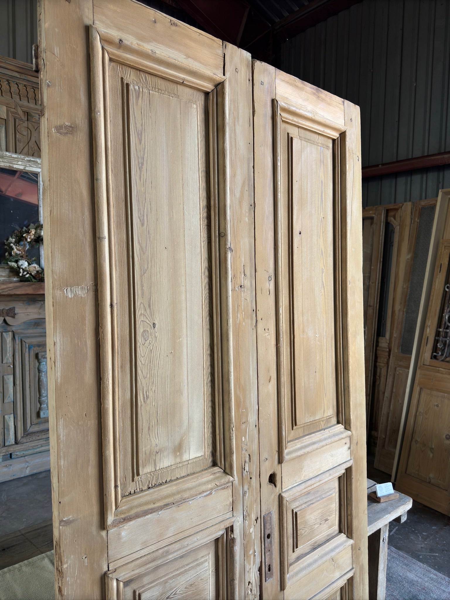 19th Century Raised Molding Antique French Doors - 43.5x93 E118 - Magnolia Antique Door Co.