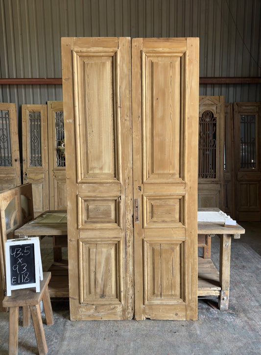 19th Century Raised Molding Antique French Doors - 43.5x93 E118 - Magnolia Antique Door Co.