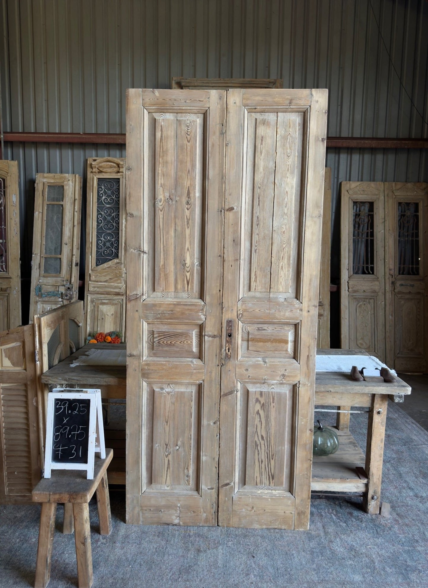 19th Century Solid Antique Doors - 39x89 F32 - Magnolia Antique Door Co.