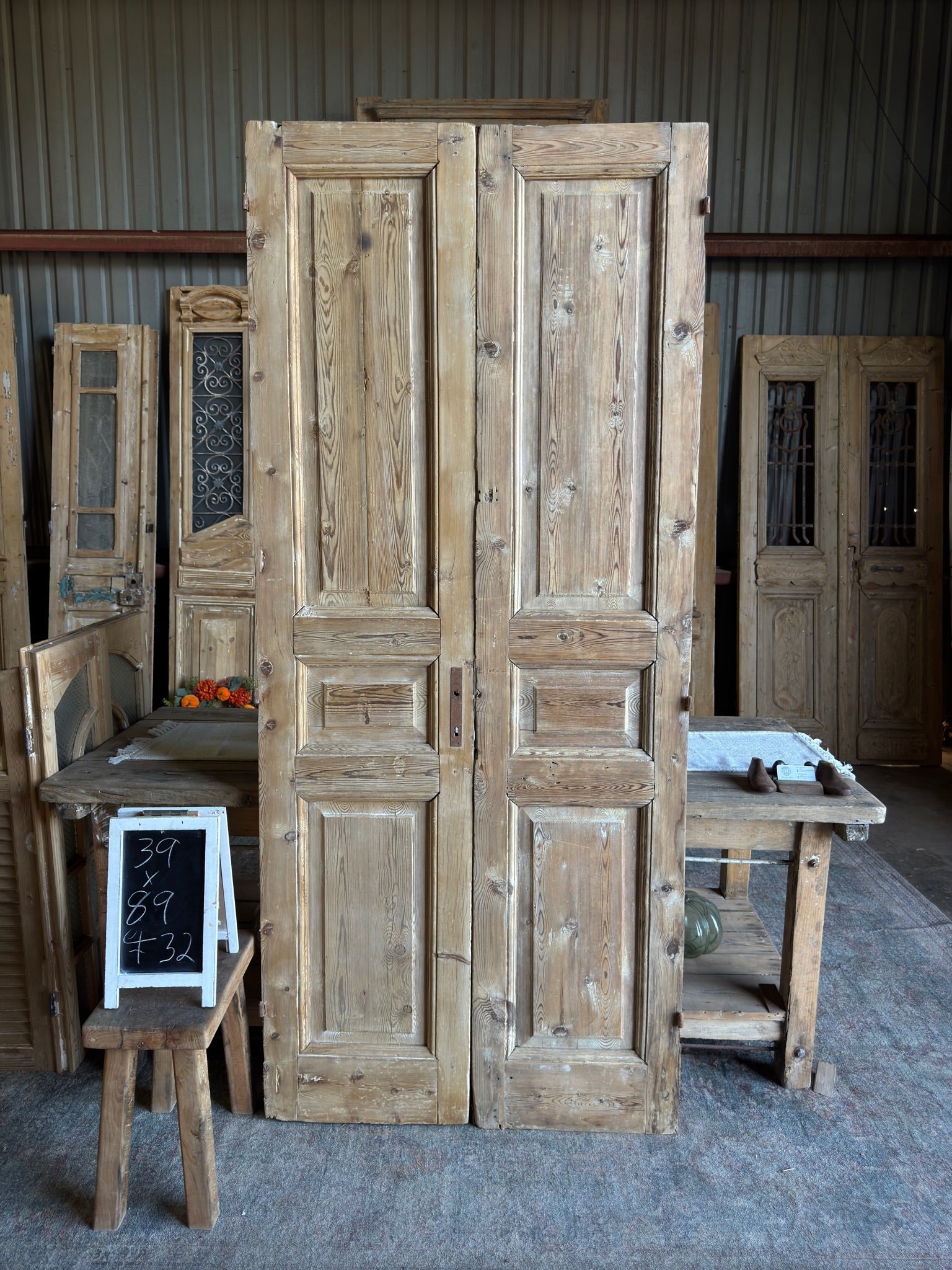 19th Century Solid Antique Doors - 39x89 F32 - Magnolia Antique Door Co.