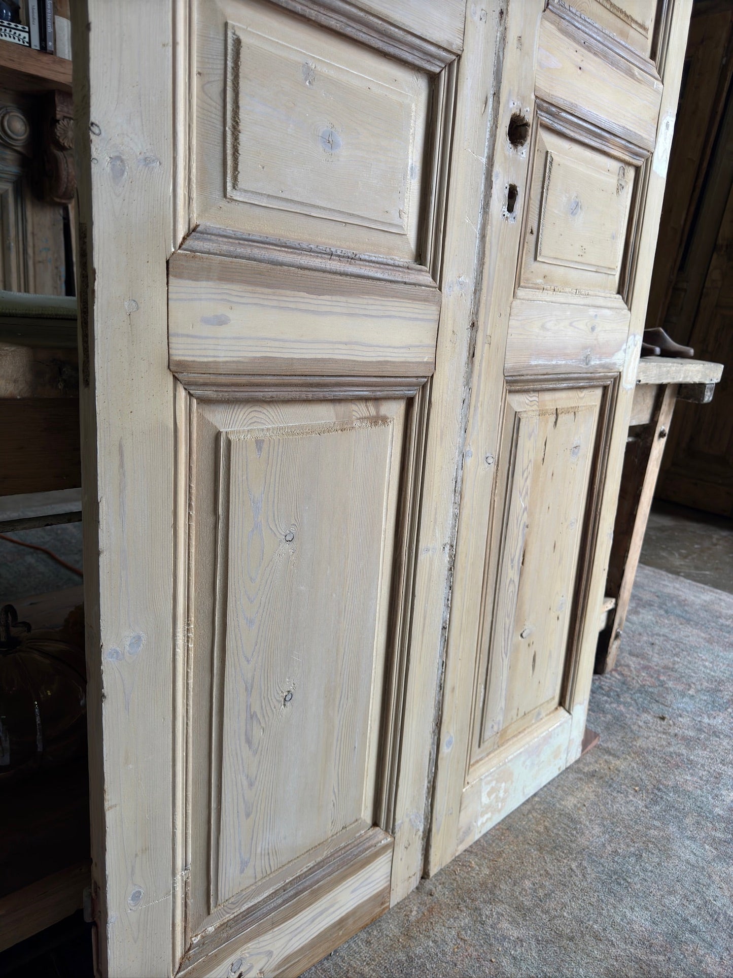 19th Century Solid Antique French Doors - 38x91.75 E30 - Magnolia Antique Door Co.