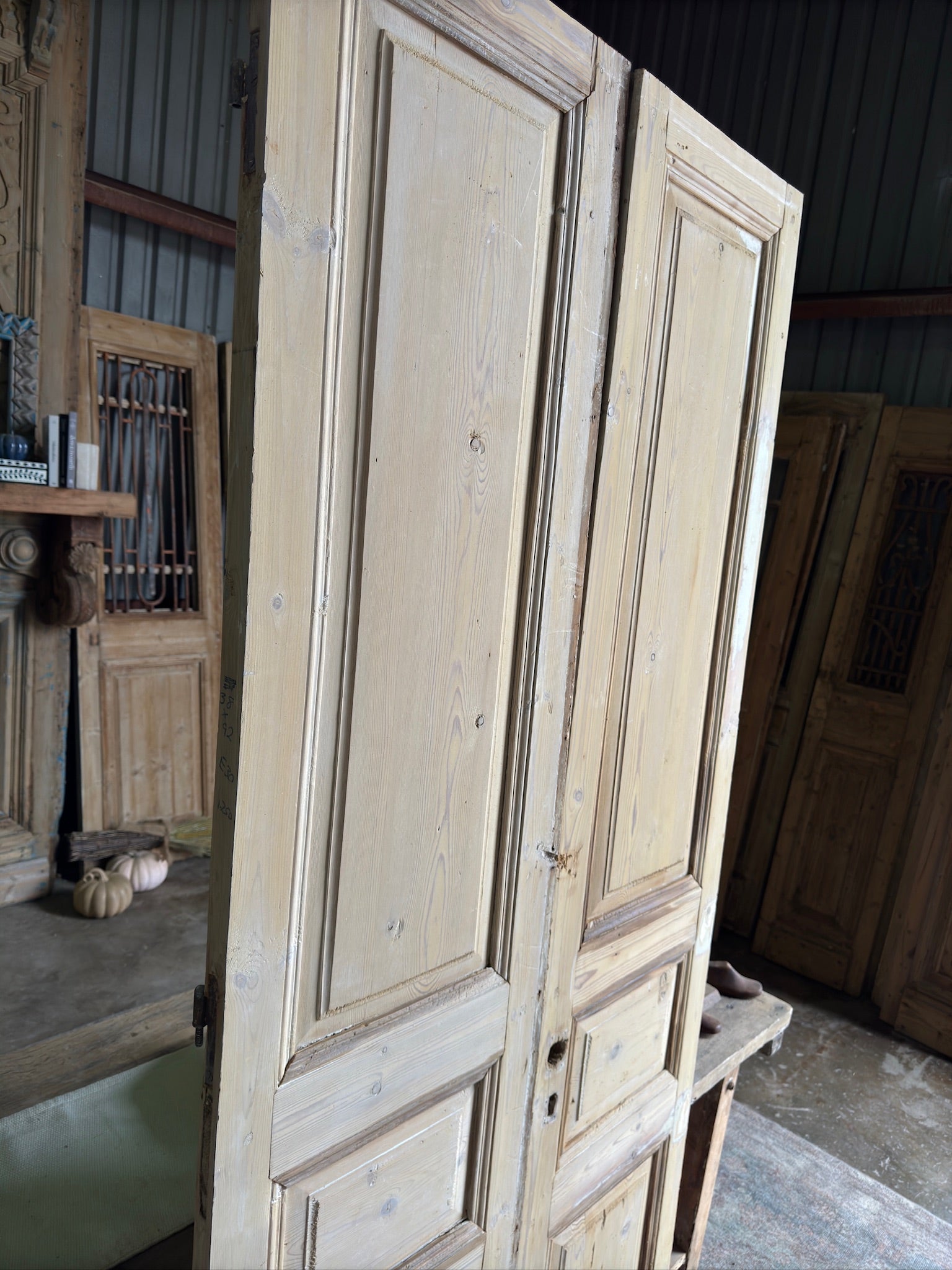 19th Century Solid Antique French Doors - 38x91.75 E30 - Magnolia Antique Door Co.