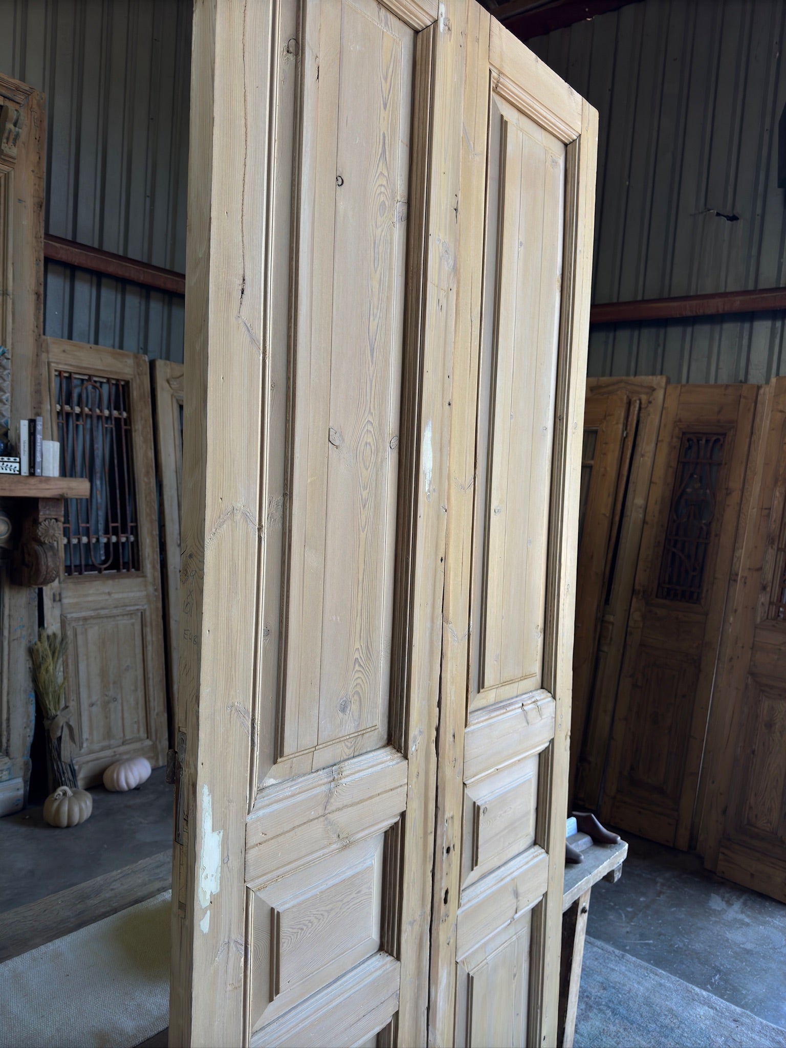 19th Century Solid Antique French Doors - 39x101.25 E48 - Magnolia Antique Door Co.