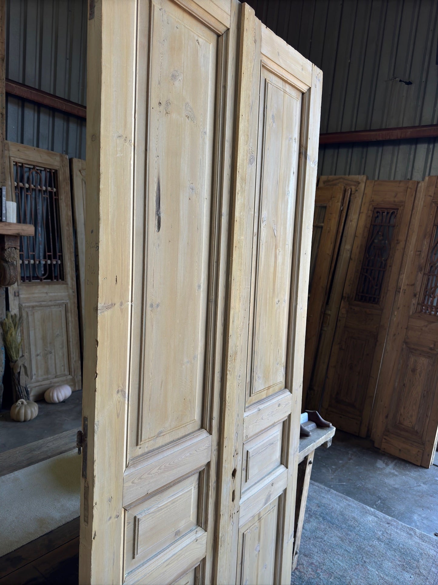 19th Century Solid Antique French Doors - 39x91.5 E114 - Magnolia Antique Door Co.