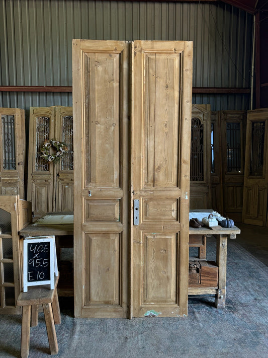 19th Century Solid French Doors - 40.5x95.5 E10 - Magnolia Antique Door Co.