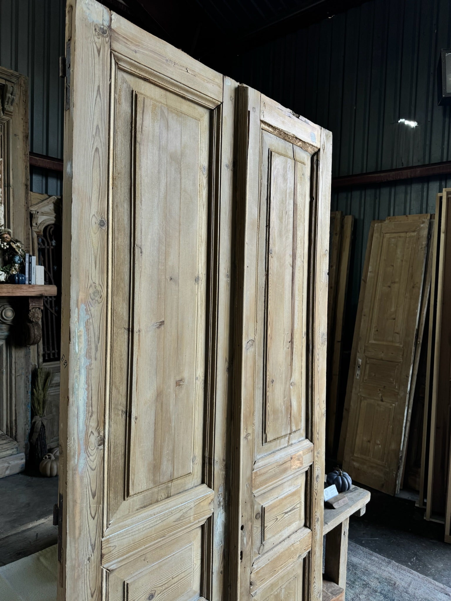 19th Century Solid French Doors - 40x90.5 E31 - Magnolia Antique Door Co.