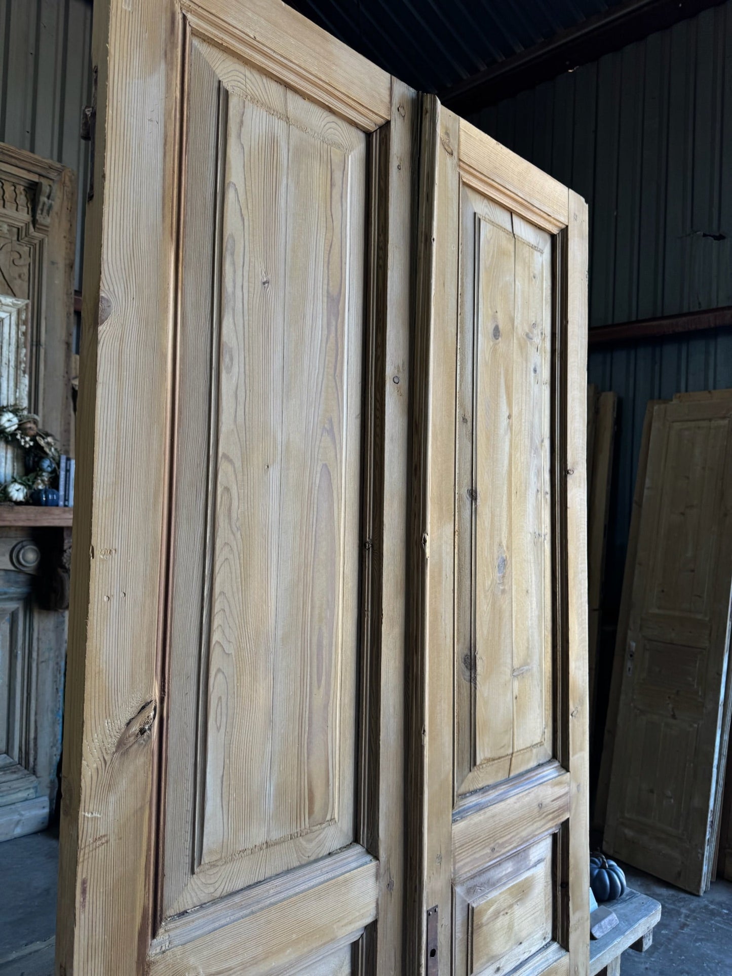 19th Century Solid French Doors - 40x93.5 E18 - Magnolia Antique Door Co.