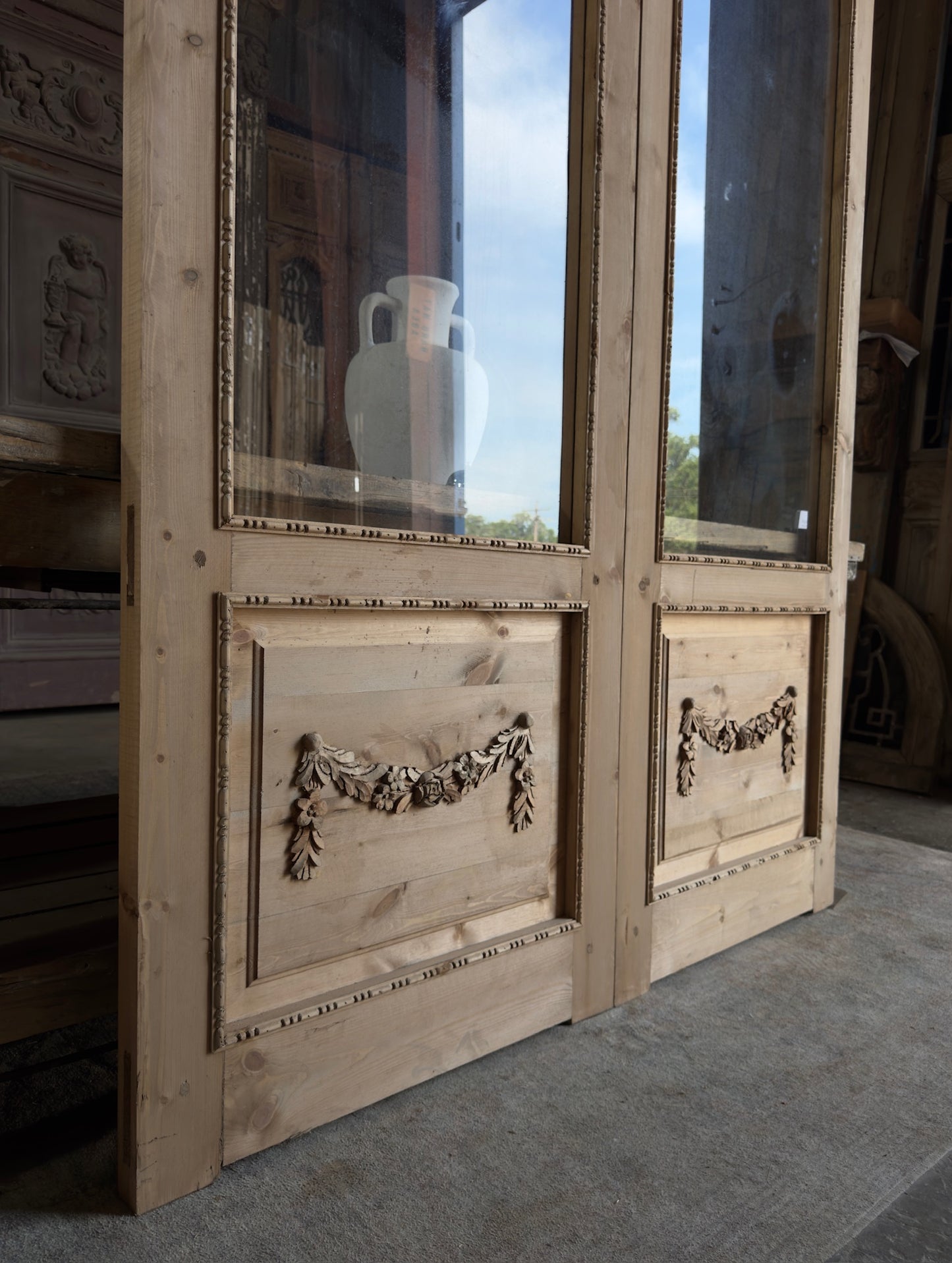 (Valencia) Handcrafted Arched Open Glass French Doors - 60x96 L1