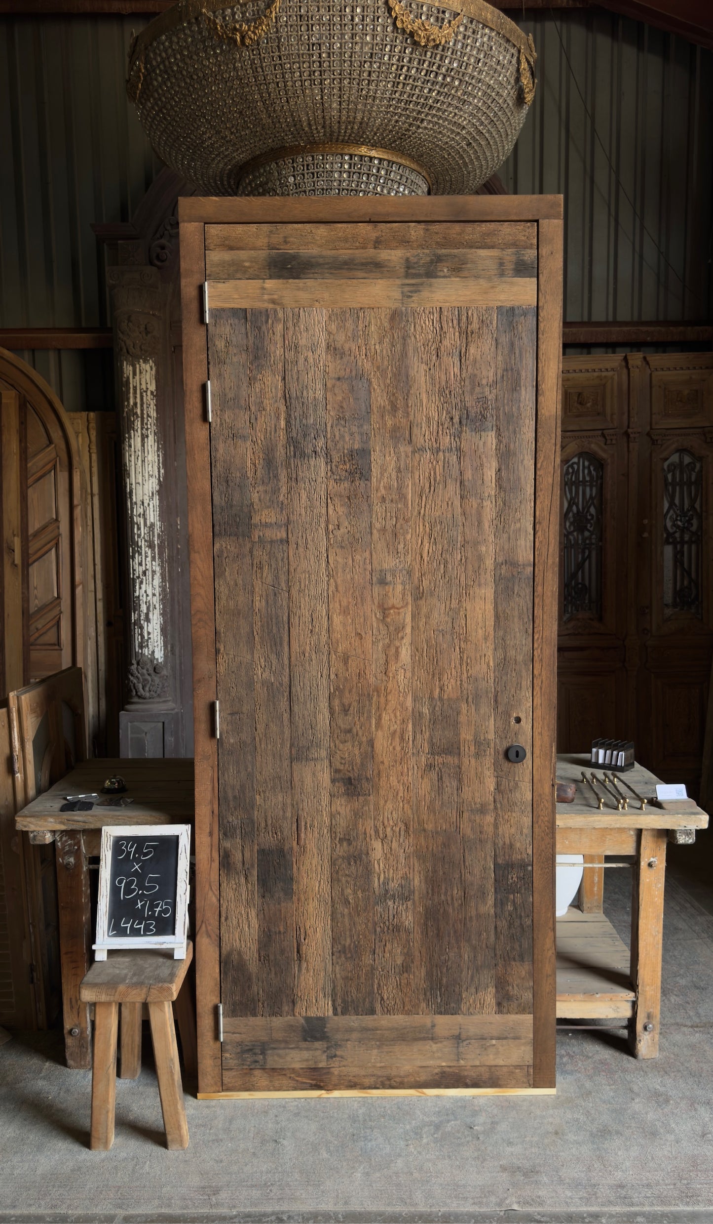 French Oak Plank Single Door - 34.5x93.5 - L443