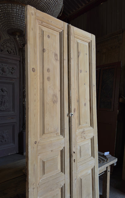 3 Panel Antique Solid French Doors - 35.5x93 - L338