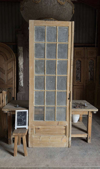 18 Lite Antique Glass Single Door - 33.5x99.25 - L227