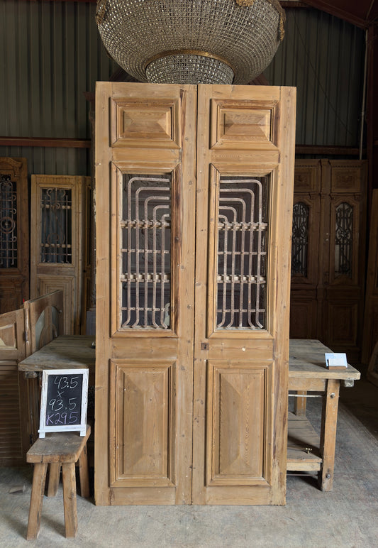 Antique Iron French Doors - 43.5x93.5 K295
