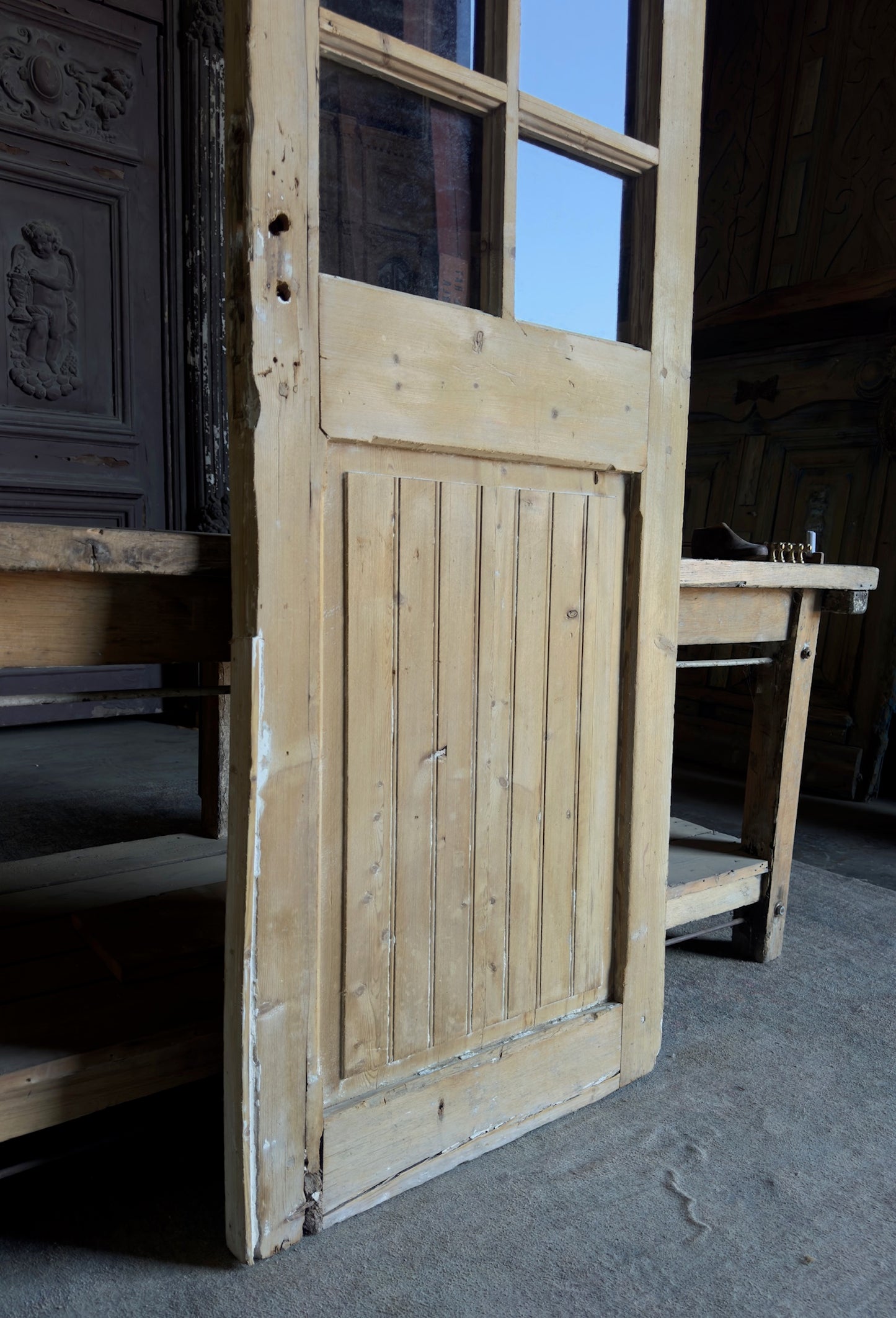 10 Lite Antique Glass Single Door - 27.5x96.5 - L114