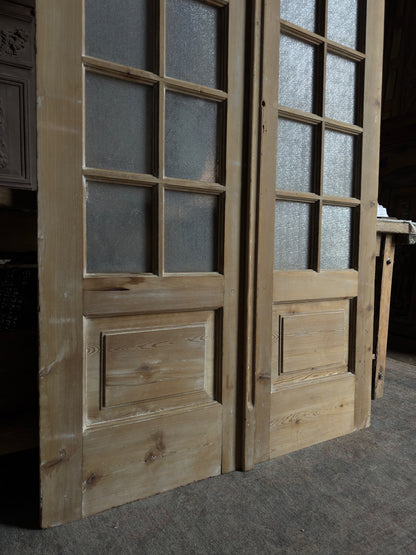 European Antique Glass French Doors - 45.75x96 J317
