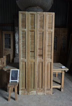 European French Antique Louvered Shutters - 39.75x95 K454