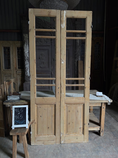 19th Century Antique Glass French Doors - 41.5x91.5 J475