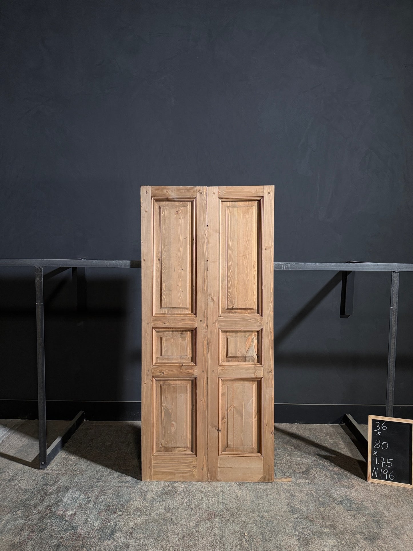 Handcrafted 3 Panel Solid French Doors - 36x80 - N196