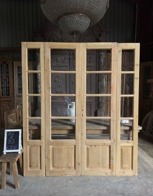 Antique Bi-Fold French Glass Doors - 72x83 K241