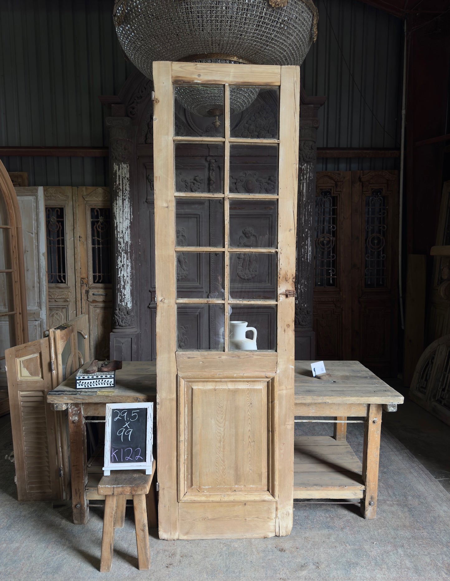 10 Lite Antique Glass Single Door - 29.5x99 K122
