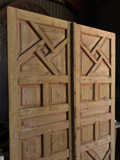 Antique Moraccan Carved Solid Doors - 68x87 J93