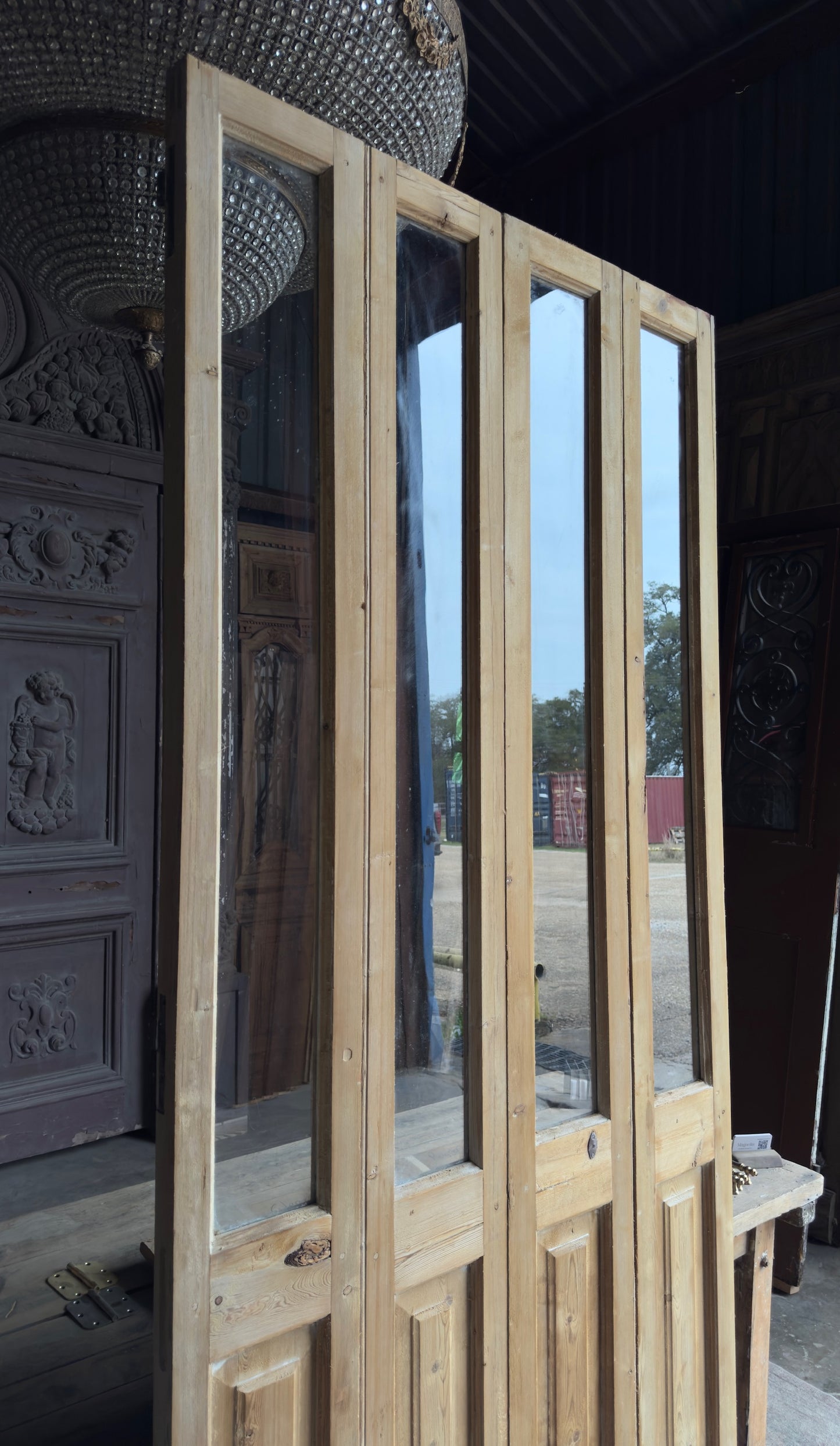 Antique Bi-Fold French Glass Doors - 43.5x99 - L427