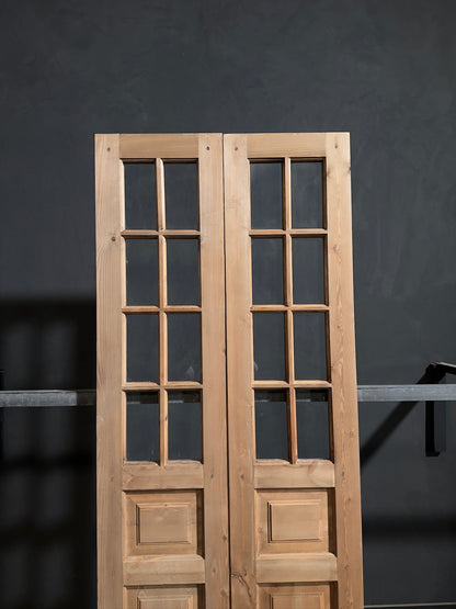 Handcrafted 8 Lite Glass French Doors - 36x96 - N234